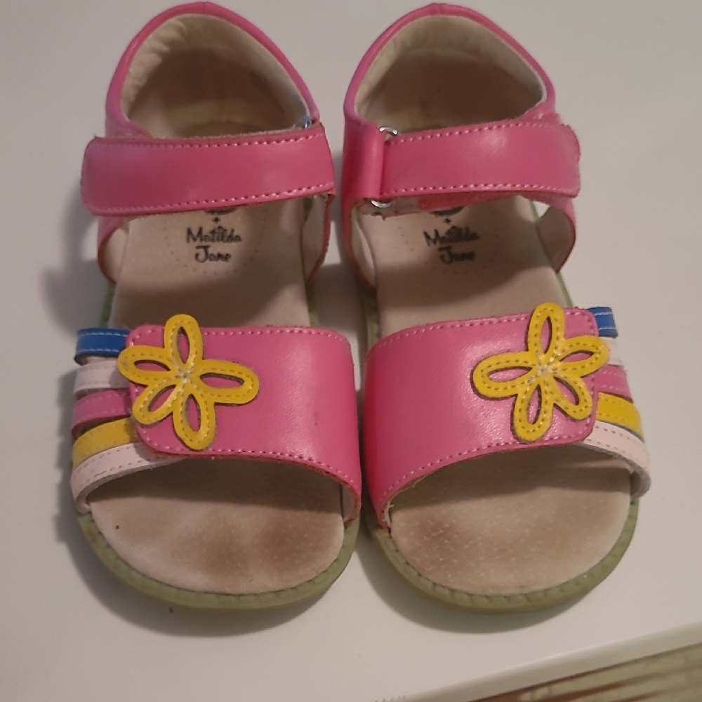 Matilda Jane Pink Sandals with Yellow Flower Accent